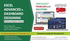 Excel Advanced & Dashboard Designing Nov 2021